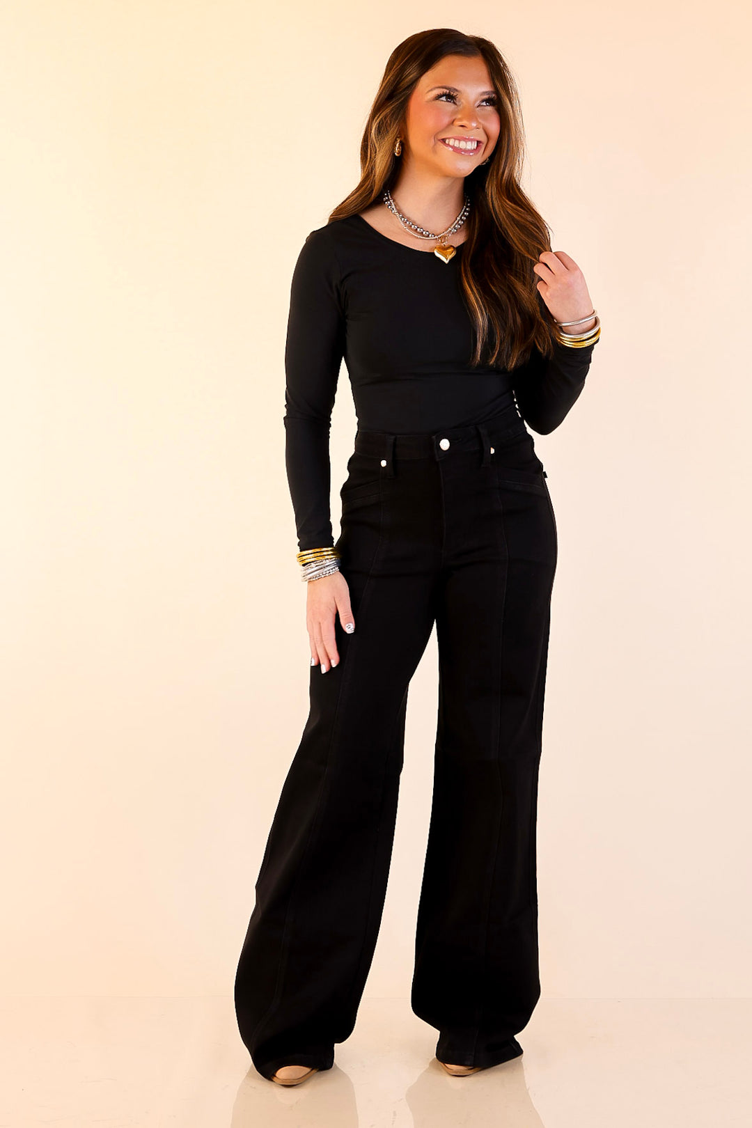 Judy Blue | Polished Perspective Retro Wide Leg Jean in Black