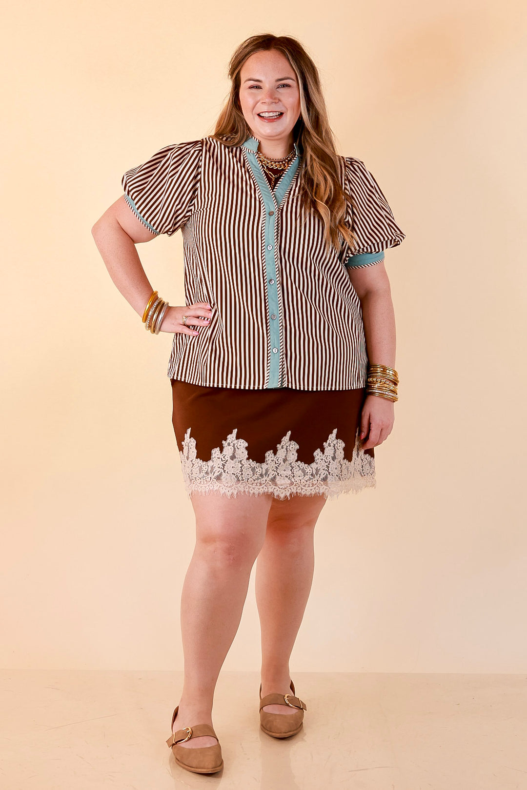 Just a Little Something Sleeveless Knit Mini Dress with Lace Trim in Chocolate Brown