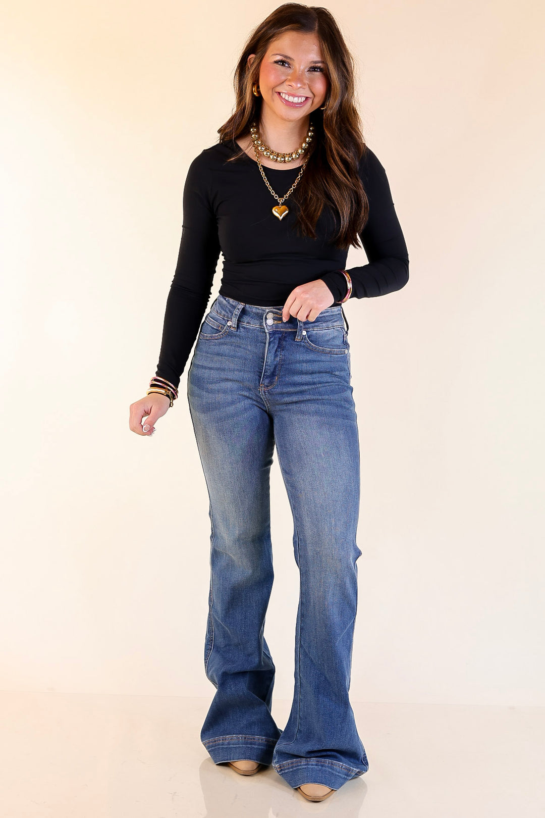 Judy Blue | Signature Style Tummy Control Trouser Jean in Medium Wash