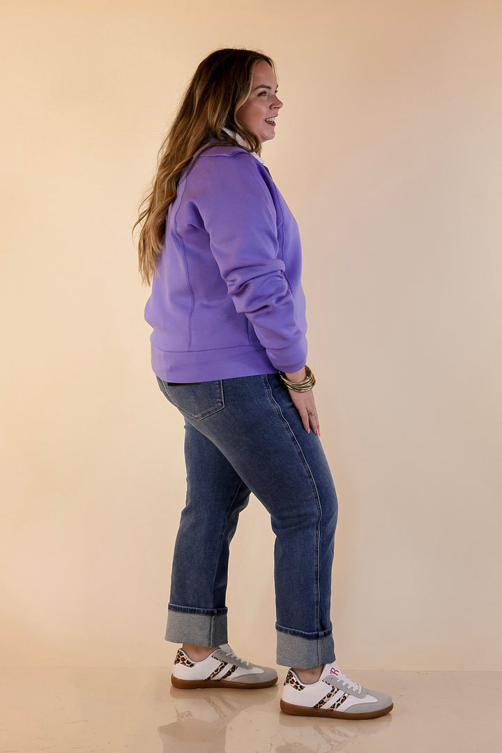 SPANX | AirEssentials Half Zip in Amethyst Purple
