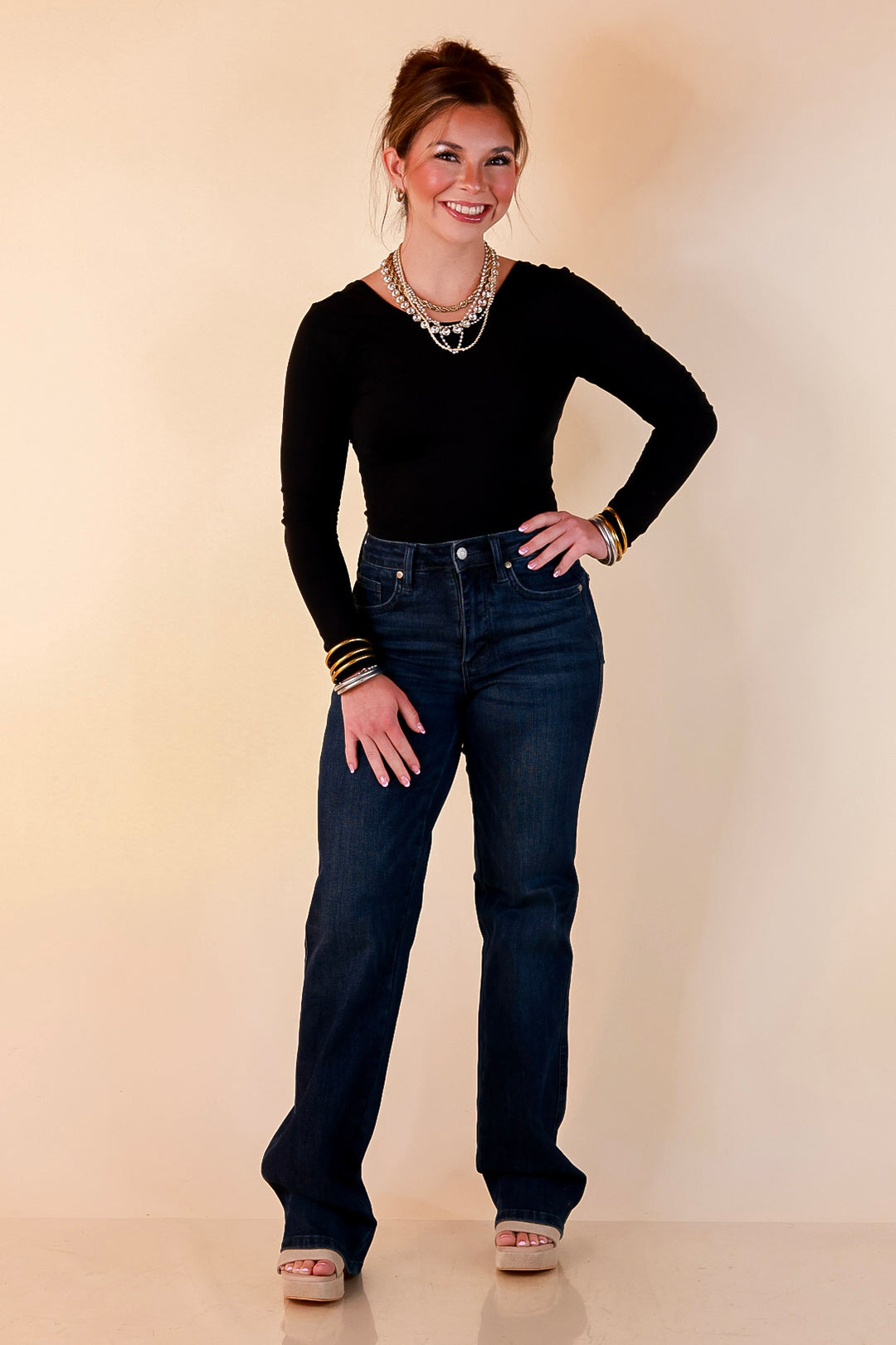 Judy Blue | Flawless Fit Tummy Control Classic Straight Leg Jean in Dark Wash
