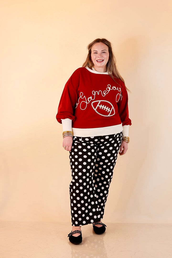 See You at Kickoff Gameday Football Appliqué Graphic Top in Maroon