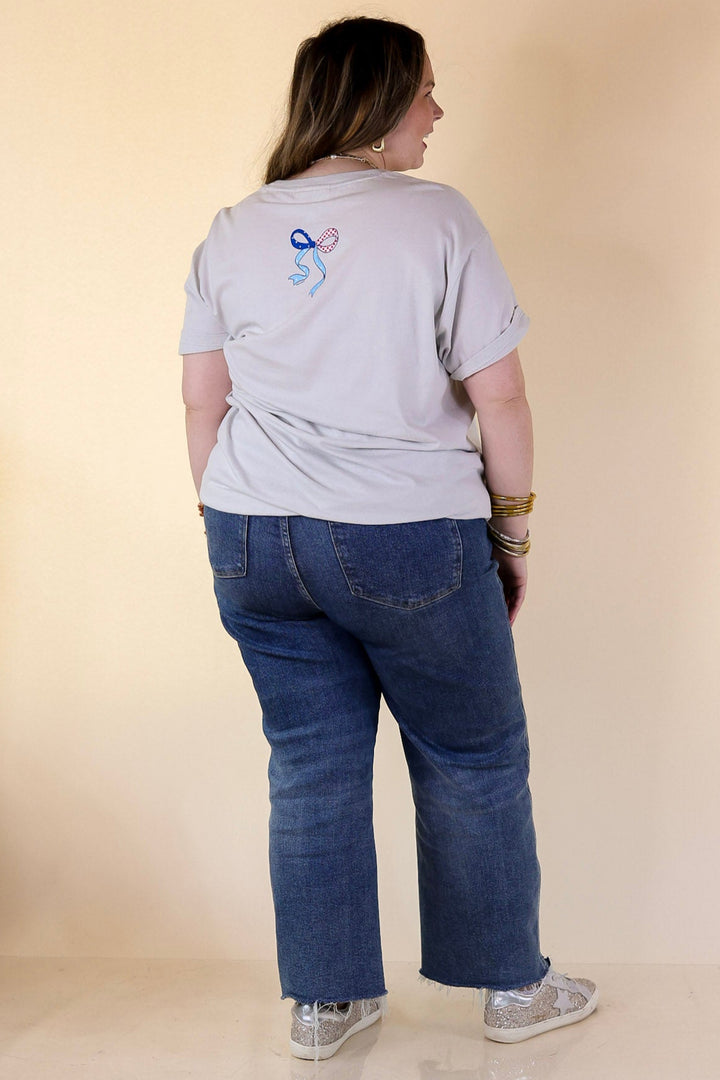 Simply Southern | American Cutie American Flag Bow T-Shirt in Cream