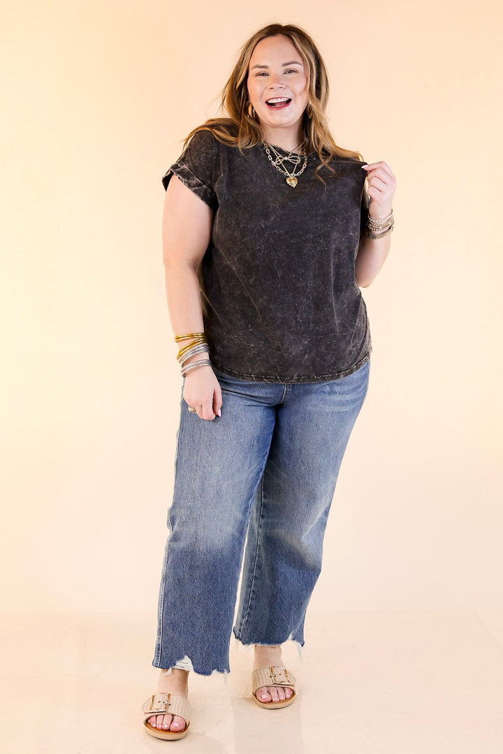 Chic Made Easy Short Sleeve Shirt in Ash Black