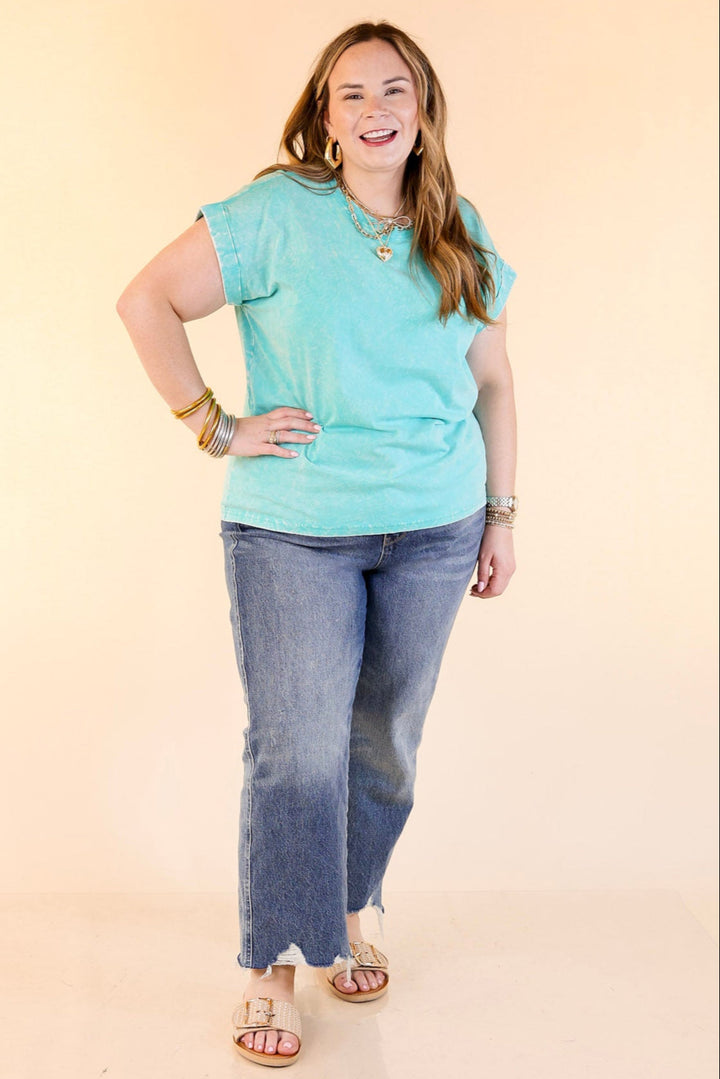 Chic Made Easy Short Sleeve Shirt in Turquoise