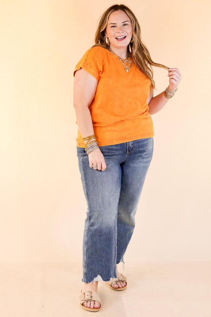 Chic Made Easy Short Sleeve Shirt in Orange