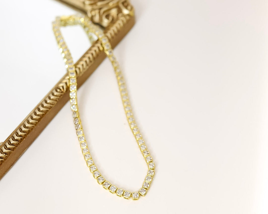 Kinsey Designs | Blaire Square Tennis Necklace in Gold
