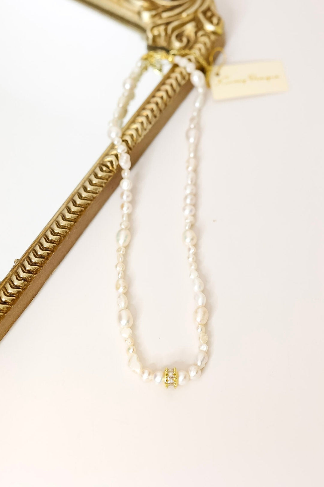 Kinsey Designs | Beth Freshwater Pearl Necklace with Gold Charm