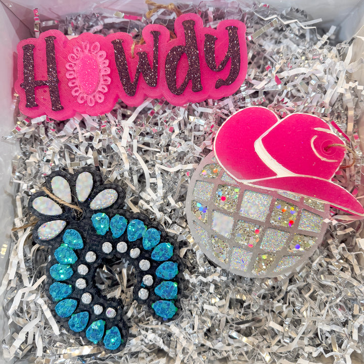 Cowgirl Disco Pink Hat Car Freshie in Various Scents