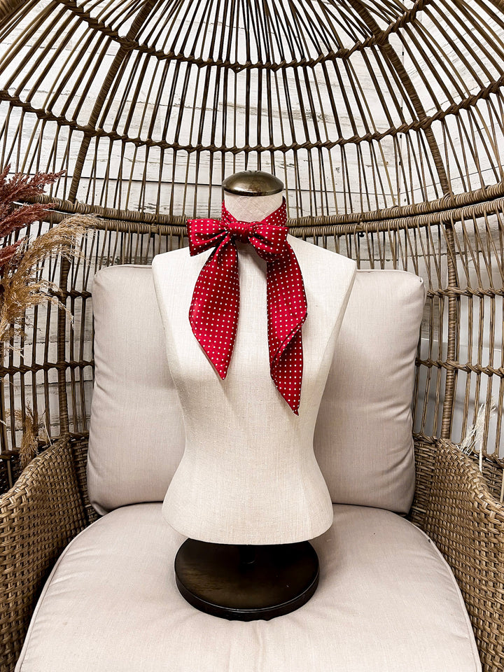 Wyoming Traders | Cowboy Polka Dot Silk Wild Rag Scarf in Red