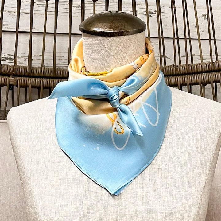 KB's Canvas | Le Jewel Jewelry Print Scarf in Yellow and Blue
