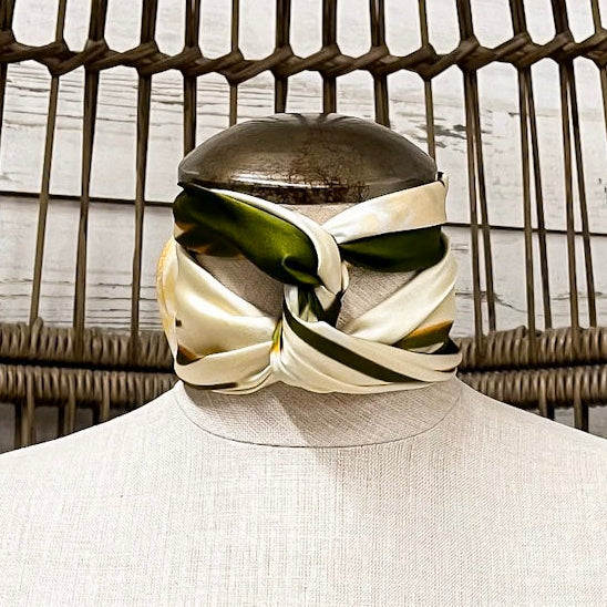 KB's Canvas | Palmè Floral Palm Leaf Print Scarf in Cream and Green