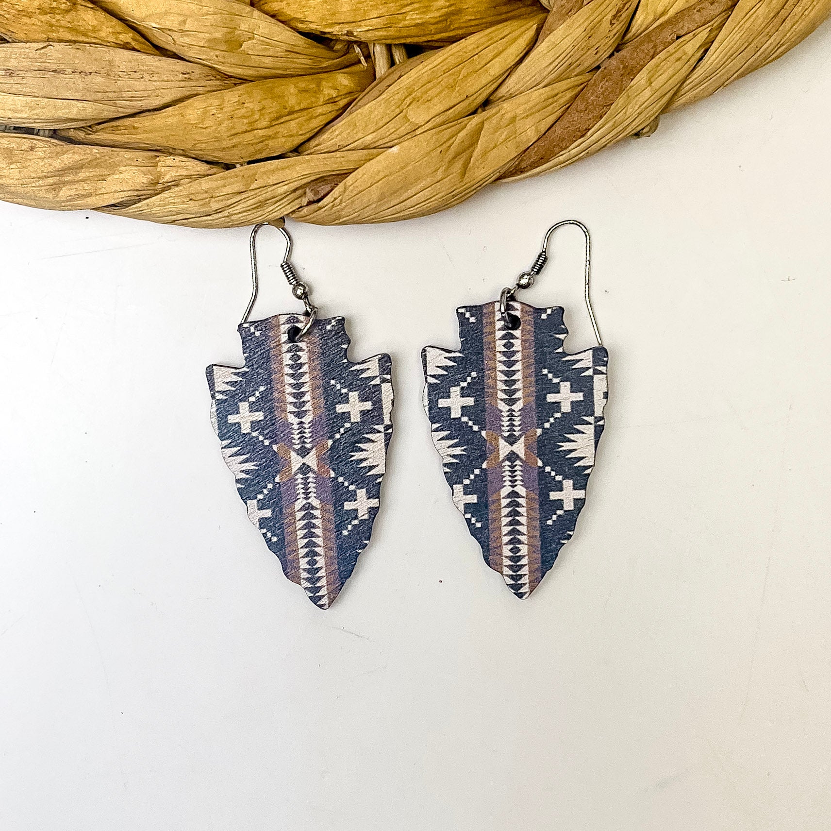 Wooden Arrowhead With Tribal Print in Black and Brown| ONLY 1 LEFT! - Giddy Up Glamour Boutique