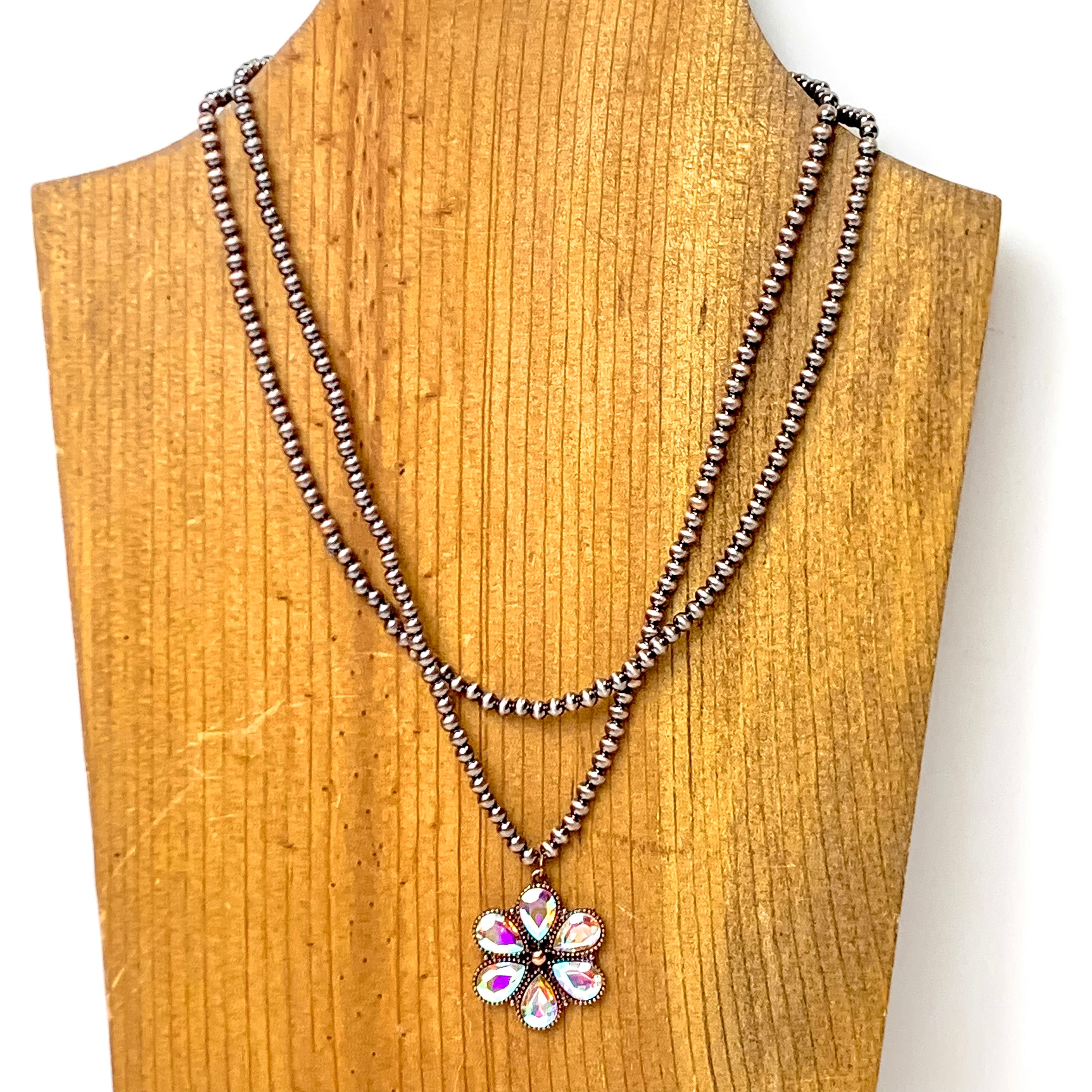 Bourbon Blooms Faux Navajo Pearl Necklace in Copper Tone - Giddy Up Glamour Boutique