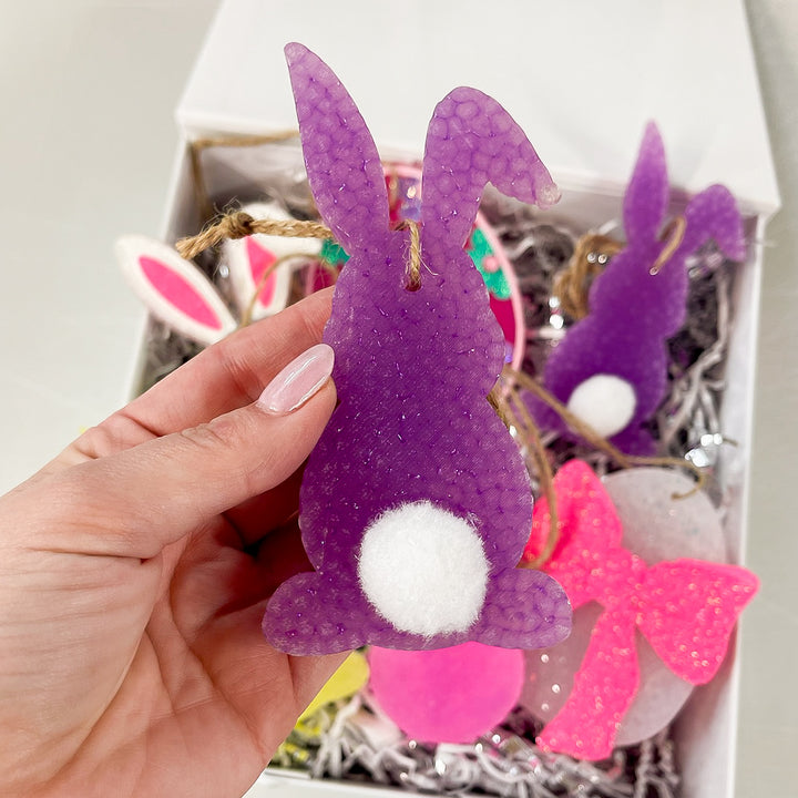 Purple Easter Bunny Butts with Fluffy Tail Car Freshie in Various Scents