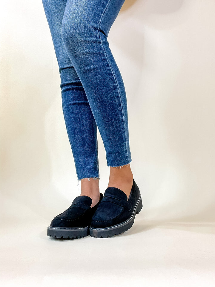 Corky's | Boost Slip On Suede Loafers in Black - Giddy Up Glamour Boutique