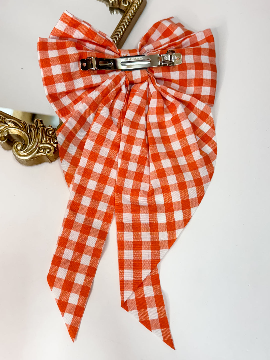 Gameday Spirit Gingham Hair Bow in 3 Color Options