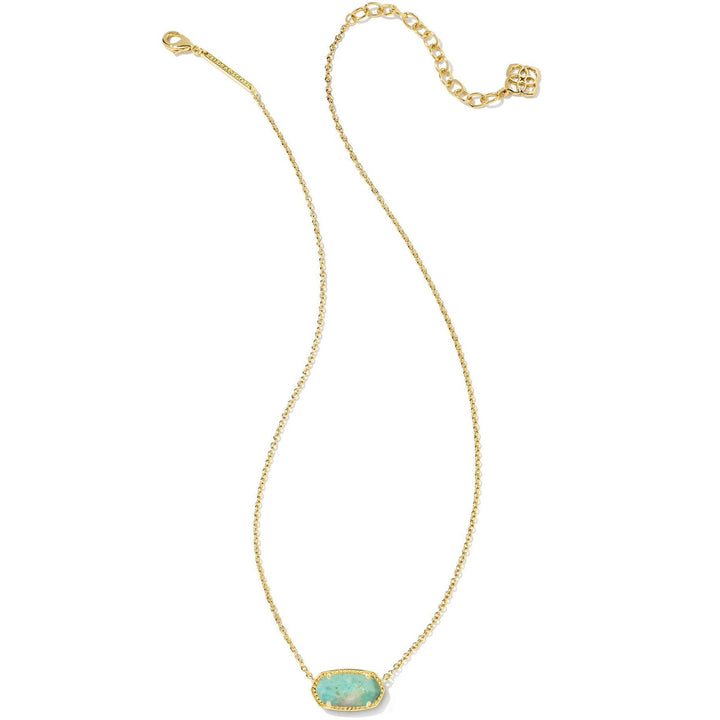 Kendra Scott | Elisa Gold Short Pendant Necklace in Sea Green Chrysocolla - Giddy Up Glamour Boutique