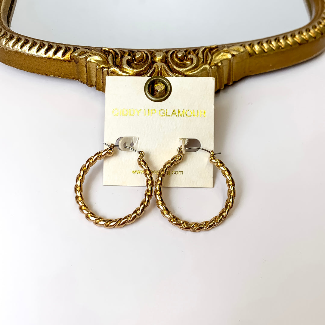 Twisted Rope Hoops in Gold - Giddy Up Glamour Boutique