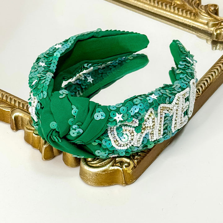 Green Gameday Sequin Headband