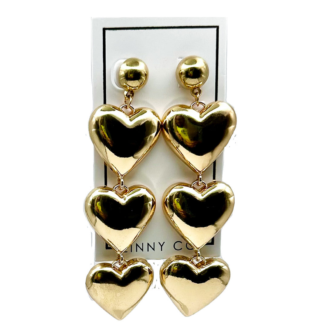 Linny Co | Brynn Gold Tone Heart Drop Earrings