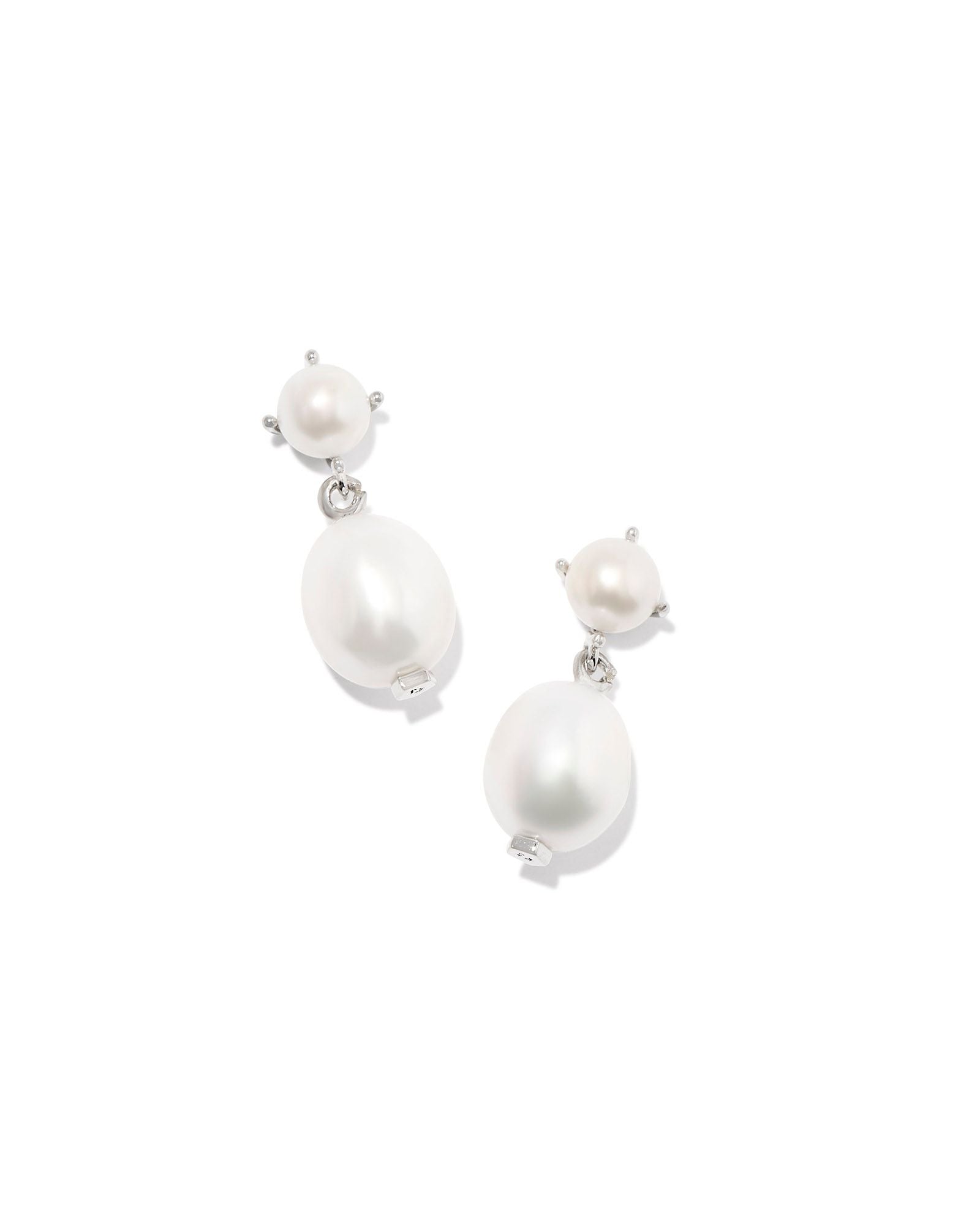 Kendra Scott | Eve Silver Drop Earrings in White Pearl