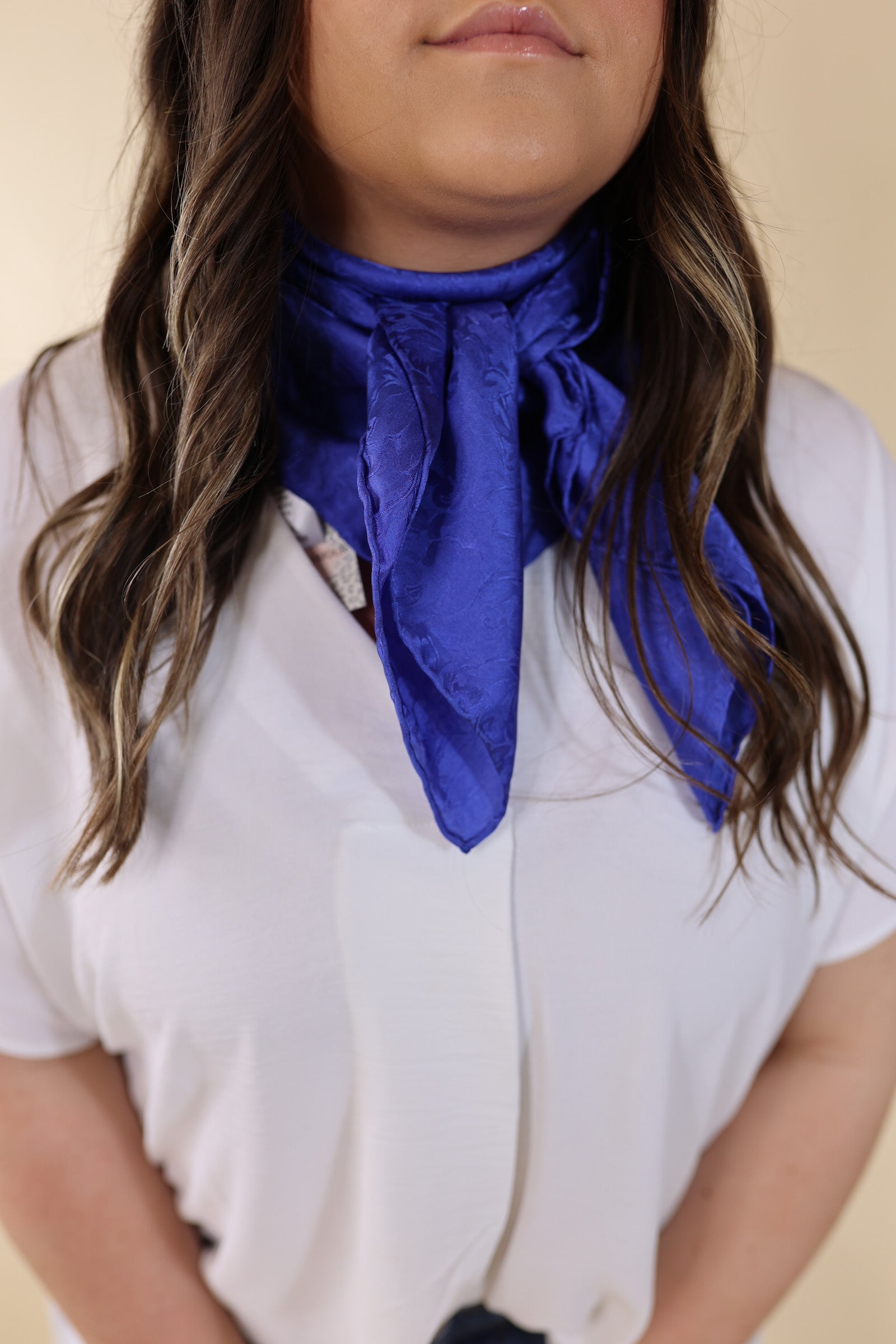 Jacquard Wild Rag in Royal Blue - Giddy Up Glamour Boutique