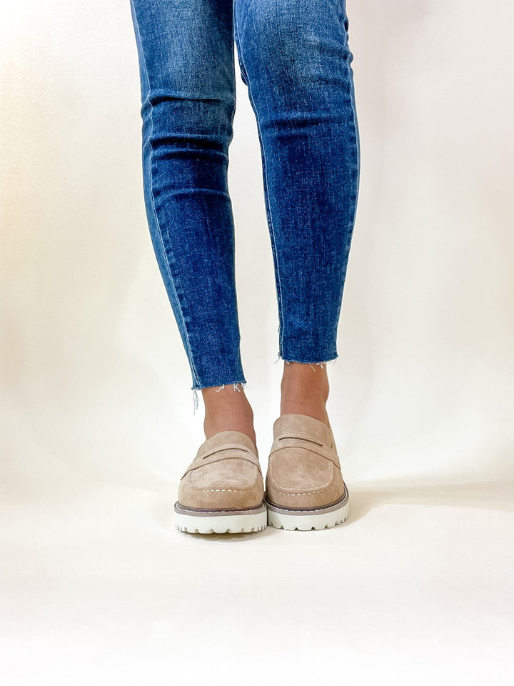 Corky's | Boost Slip On Suede Loafers in Sand Brown - Giddy Up Glamour Boutique