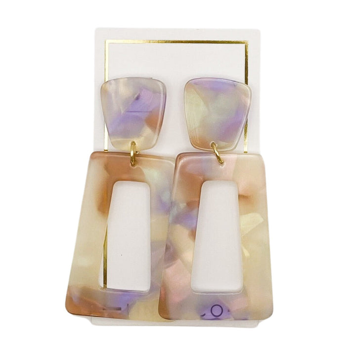 Linny Co | Kennedy Rectangular Drop Earrings in Lavender Honey