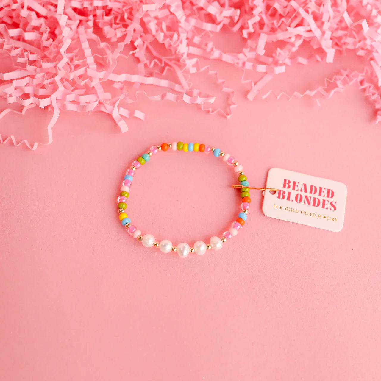 Beaded Blondes | Tatum Multicolor Sprinkle Bracelet with Pearl Accents