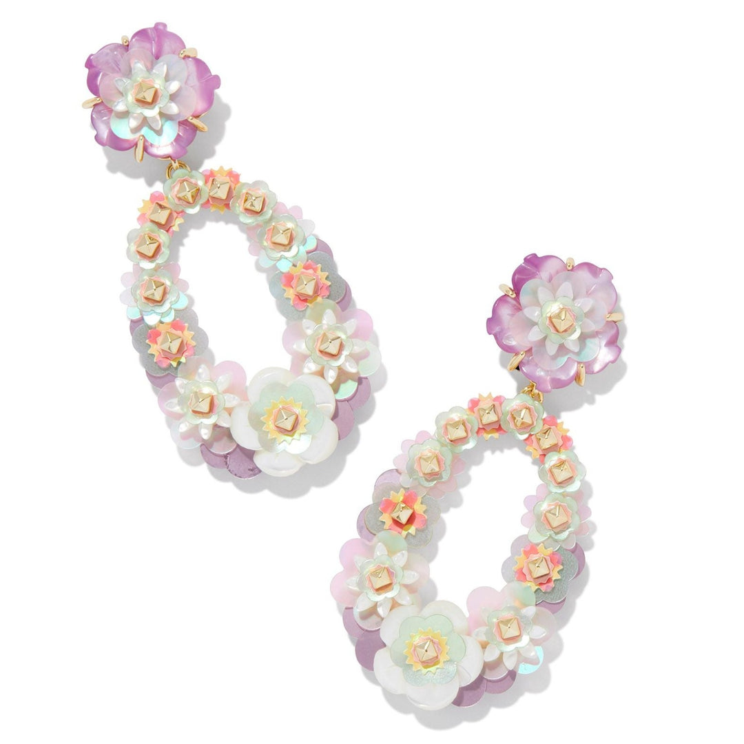 Kendra Scott | Deliah Gold Statement Earrings in Pastel Mix - Giddy Up Glamour Boutique