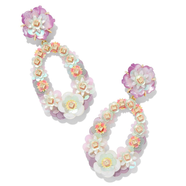 Kendra Scott | Deliah Gold Statement Earrings in Pastel Mix - Giddy Up Glamour Boutique