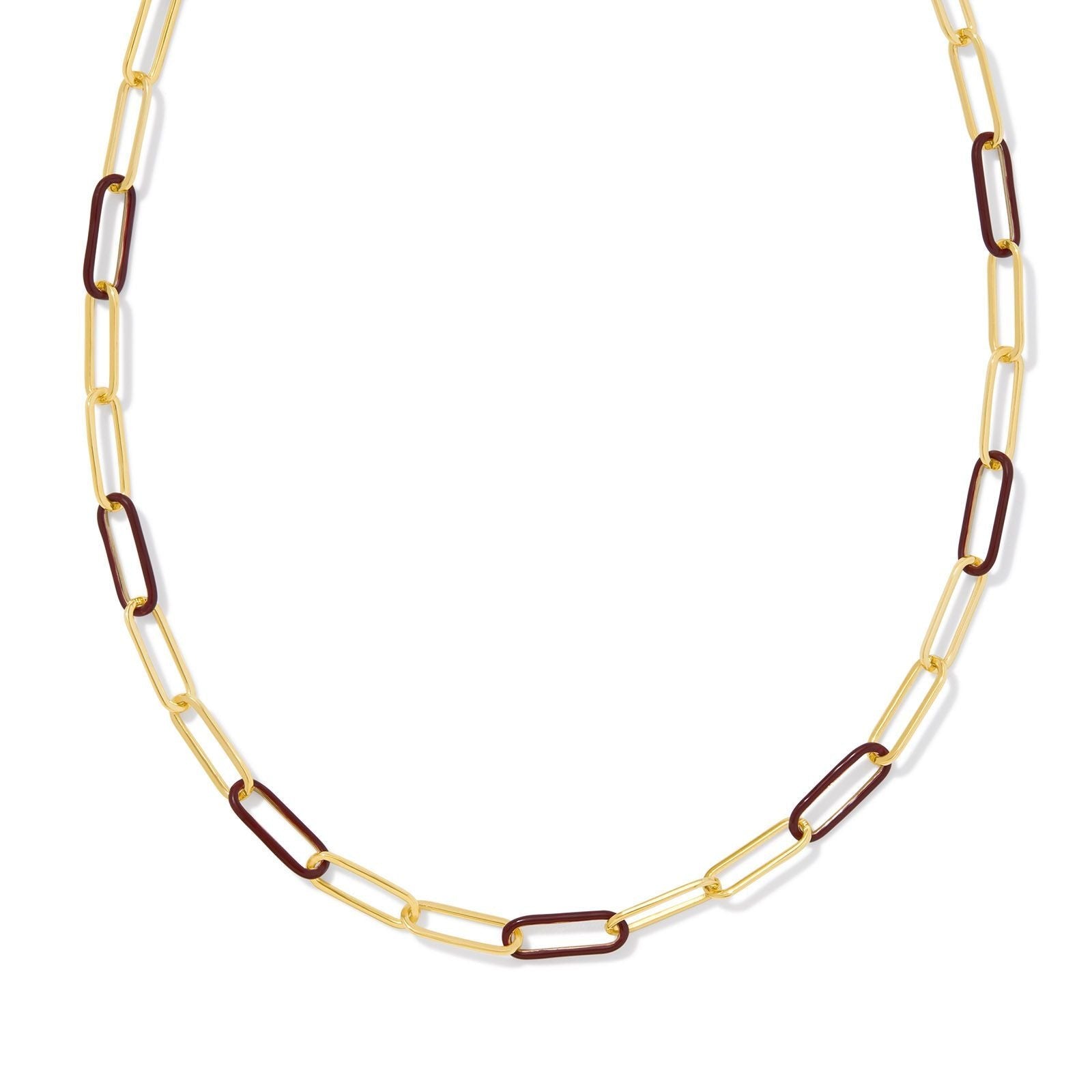 Kendra Scott | Ainsley Gold Convertible Chain Necklace in Burgundy Enamel