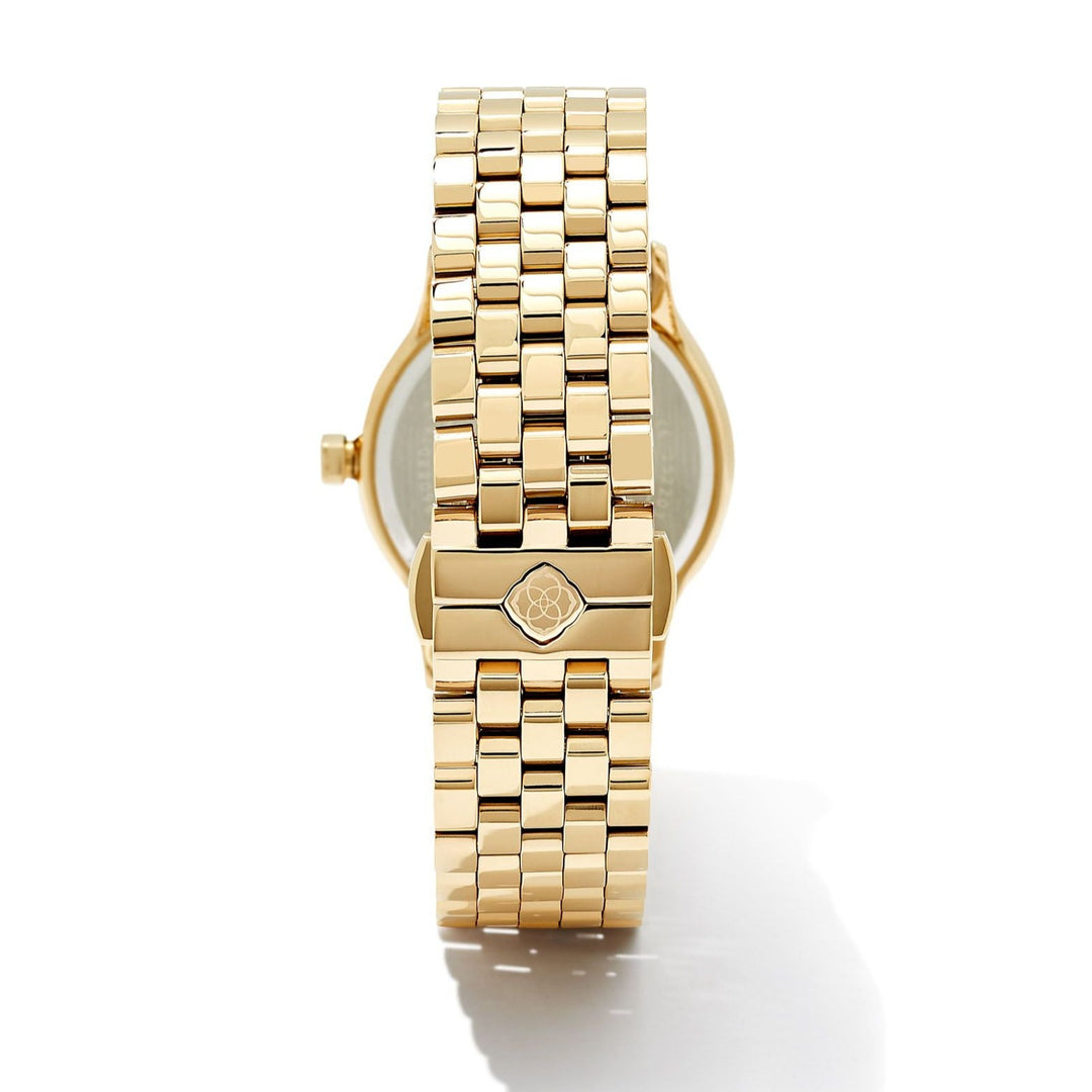 Kendra Scott | Alex Gold Tone Stainless Steel 35mm Watch in Ivory Mother-of-Pearl