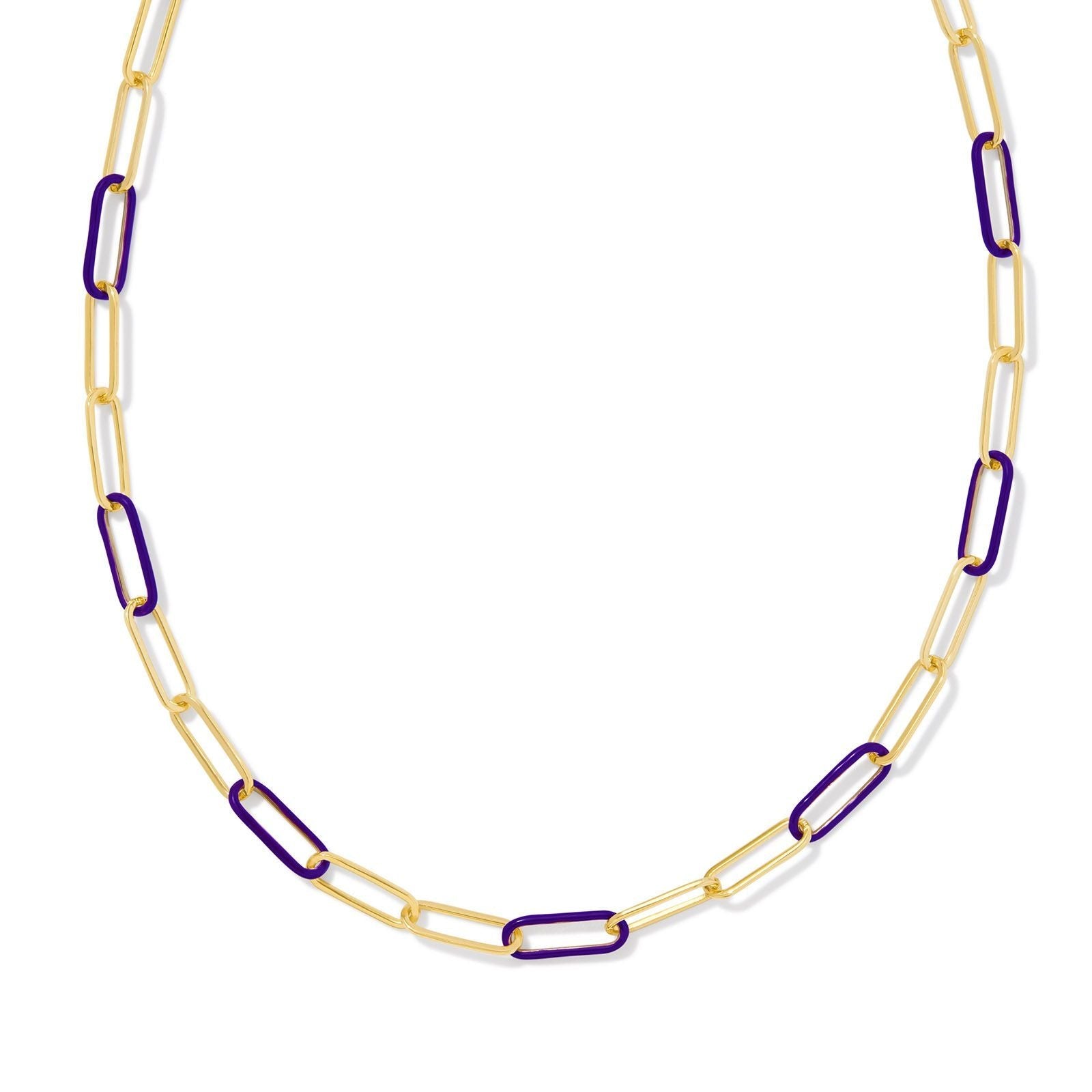 Kendra Scott | Ainsley Gold Convertible Chain Necklace in Purple Enamel