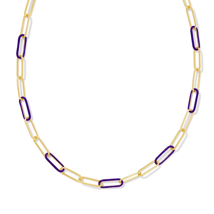 Kendra Scott | Ainsley Gold Convertible Chain Necklace in Purple Enamel