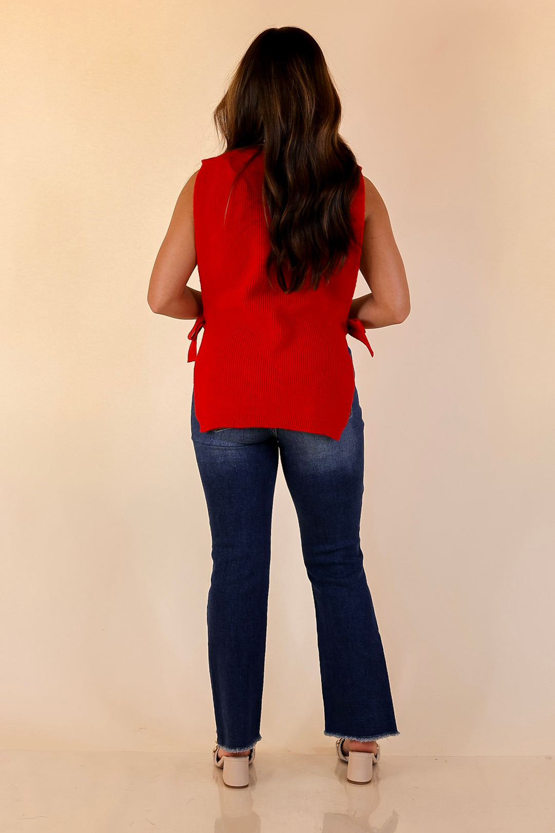 Tied and True Knit Sweater with Side Ties in Red