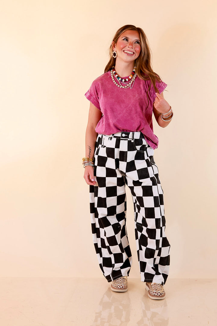 Chic Made Easy Short Sleeve Shirt in Plum Purple