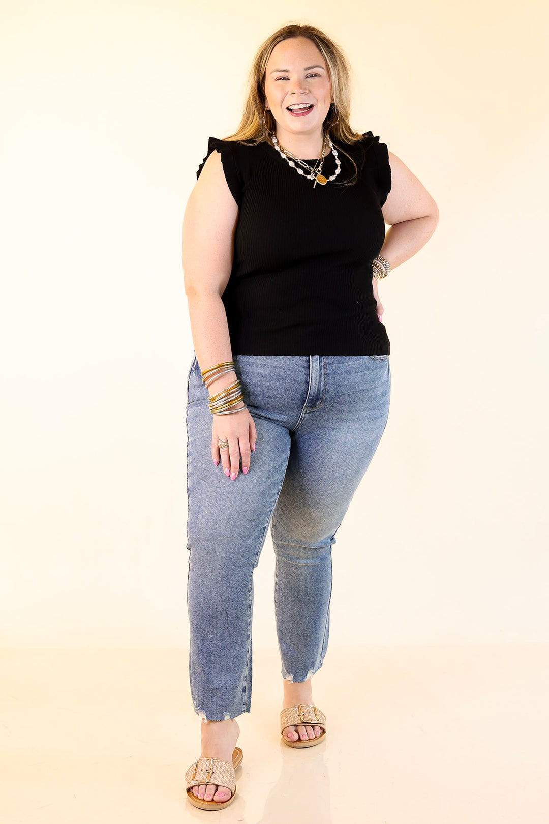 Judy Blue | Kickin' Back Cropped Kick Flare Jean in Medium Wash