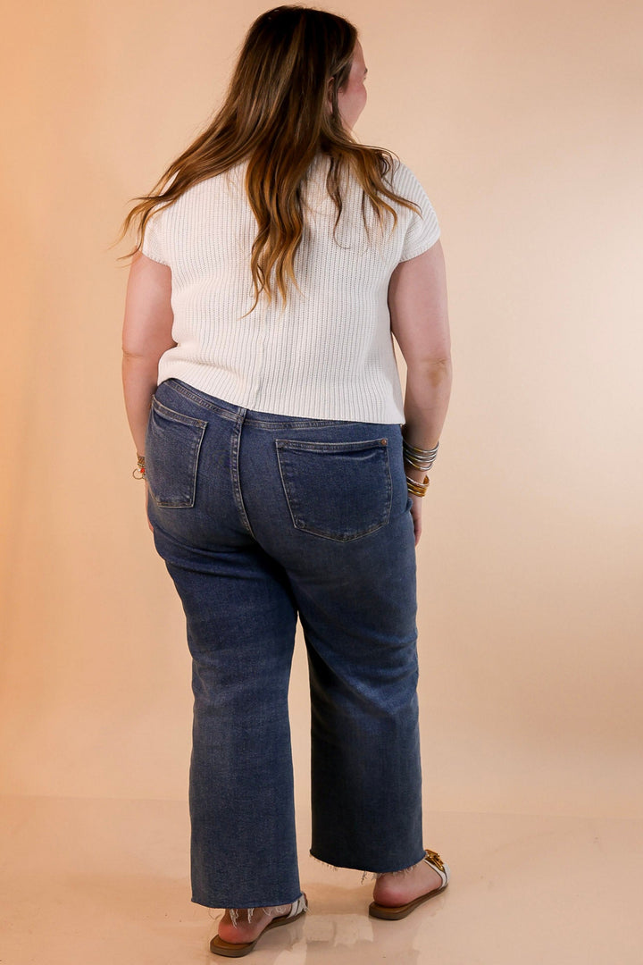 Repeat Worthy Cap Sleeve Cropped Sweater with Front Pocket in Ivory