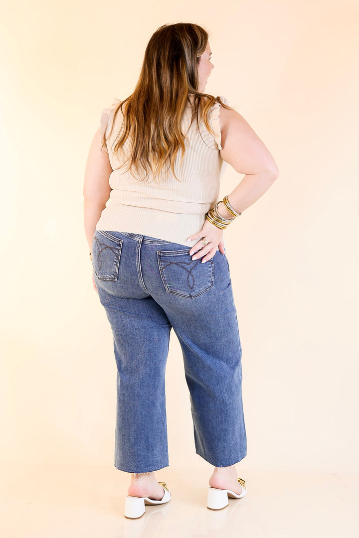Flirty Frill Scoop Neck Top with Ruffle Sleeves in Ivory