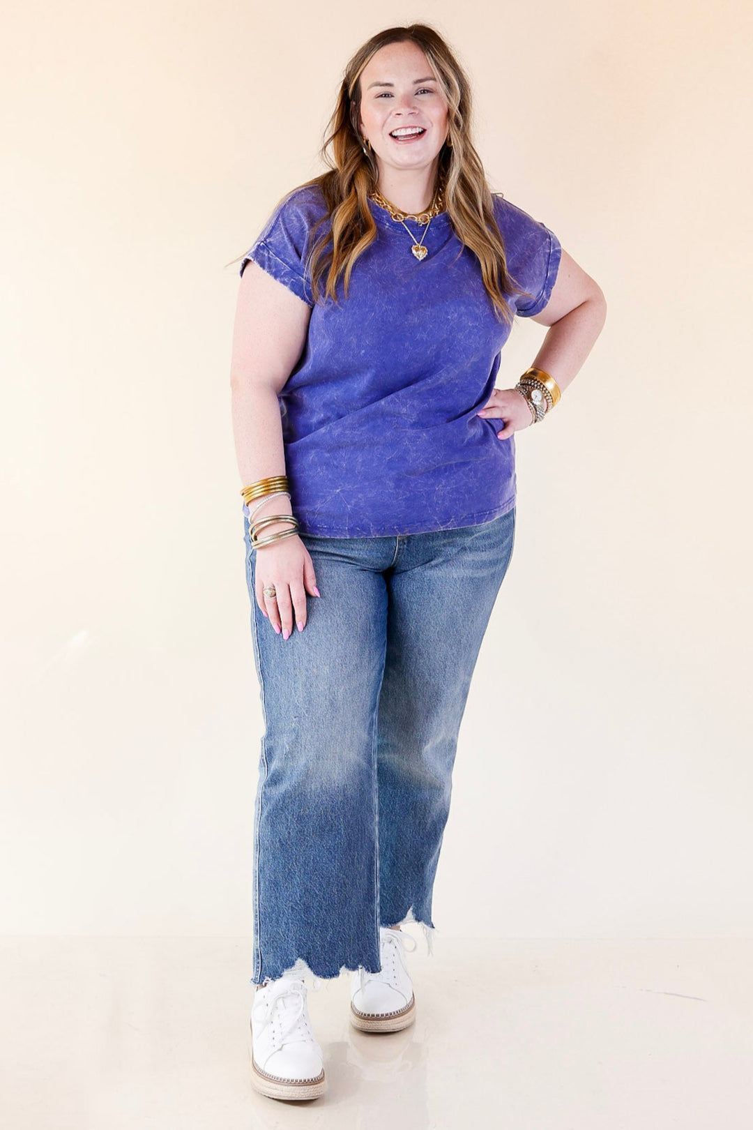 Chic Made Easy Short Sleeve Shirt in Blue