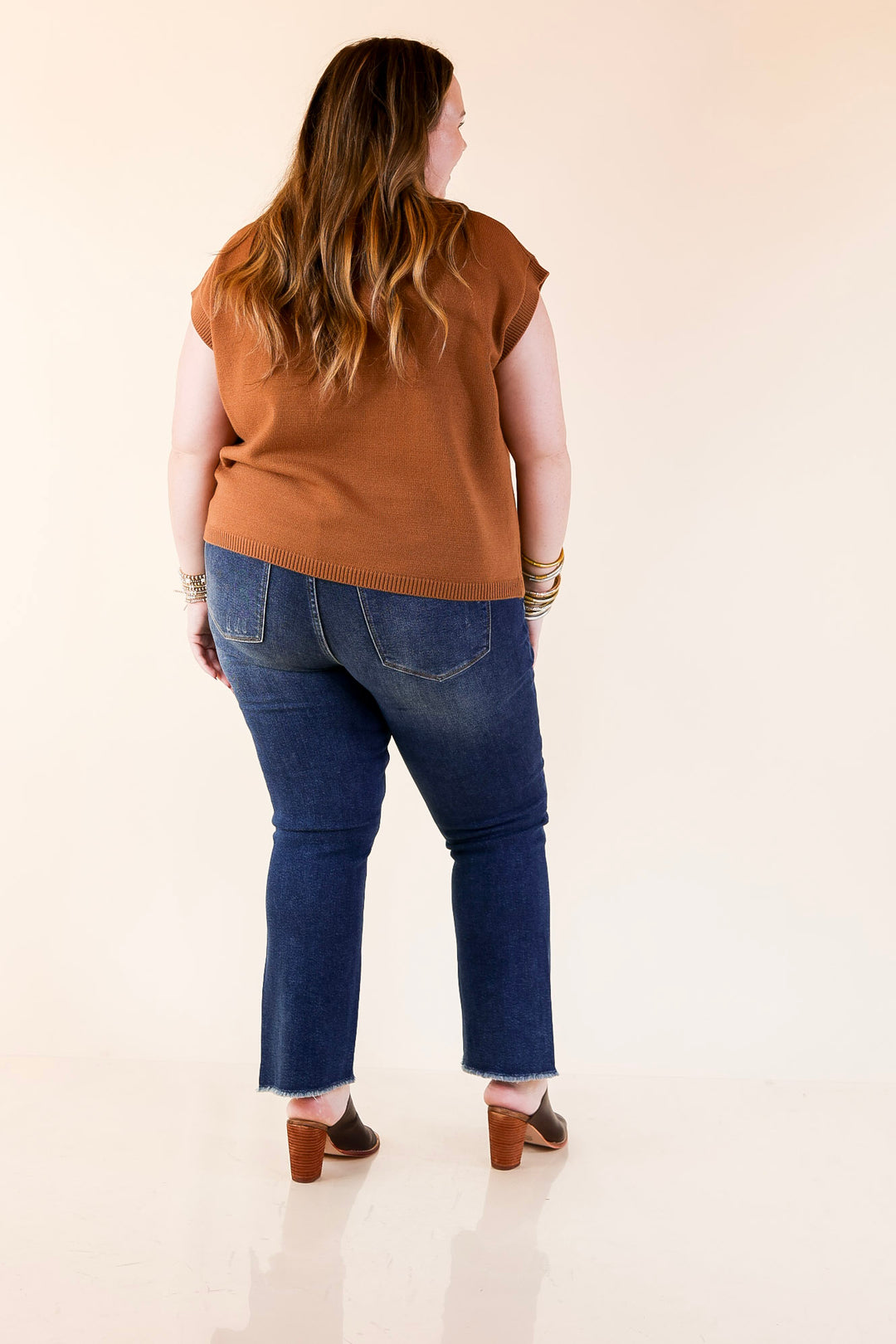 Effortlessly Yours Short Sleeve Crew Neck Sweater in Camel Brown