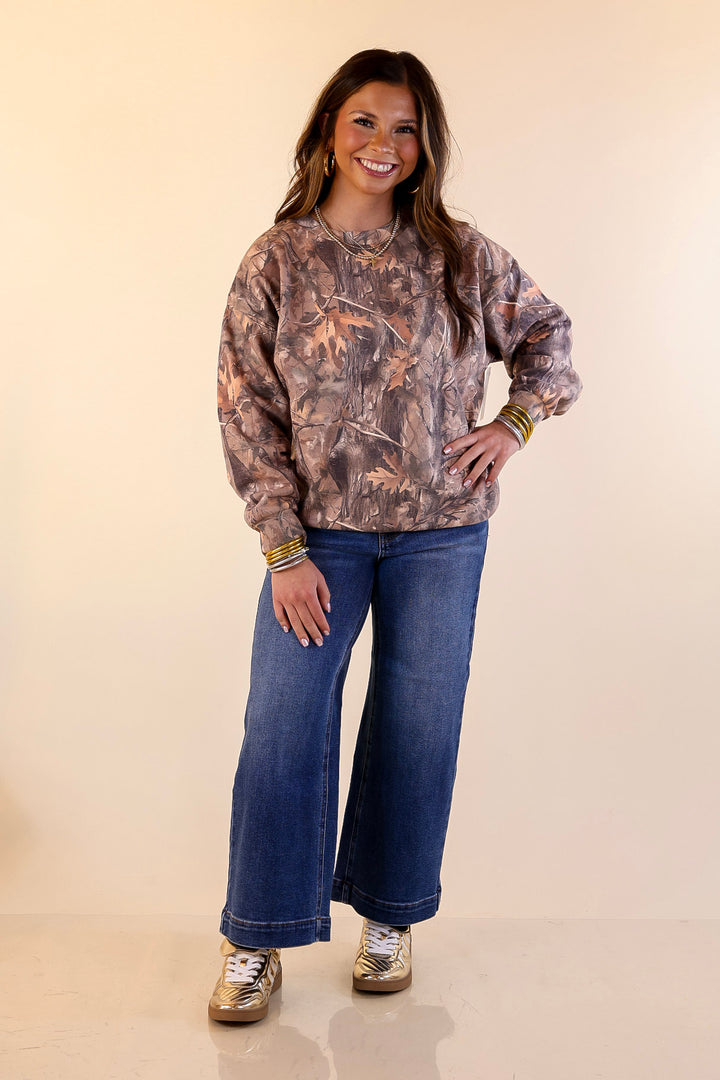 Simply Southern | Easy Does It Long Sleeve Crewneck Sweatshirt in Camouflage