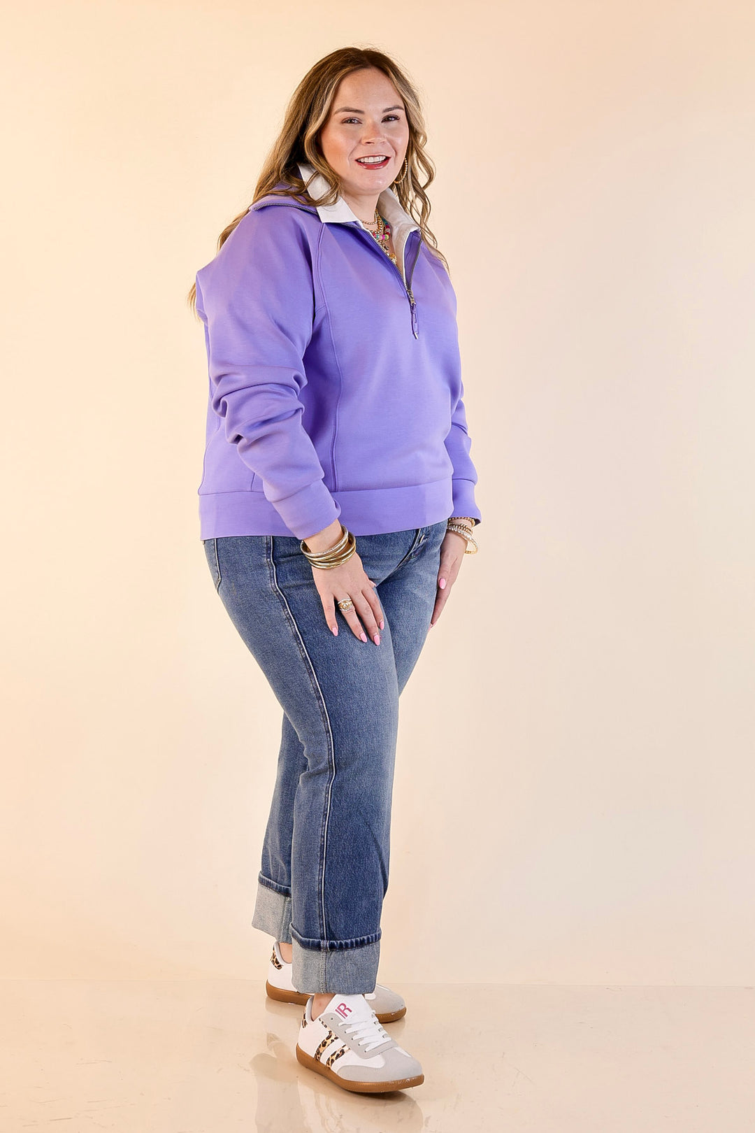 SPANX | AirEssentials Half Zip in Amethyst Purple