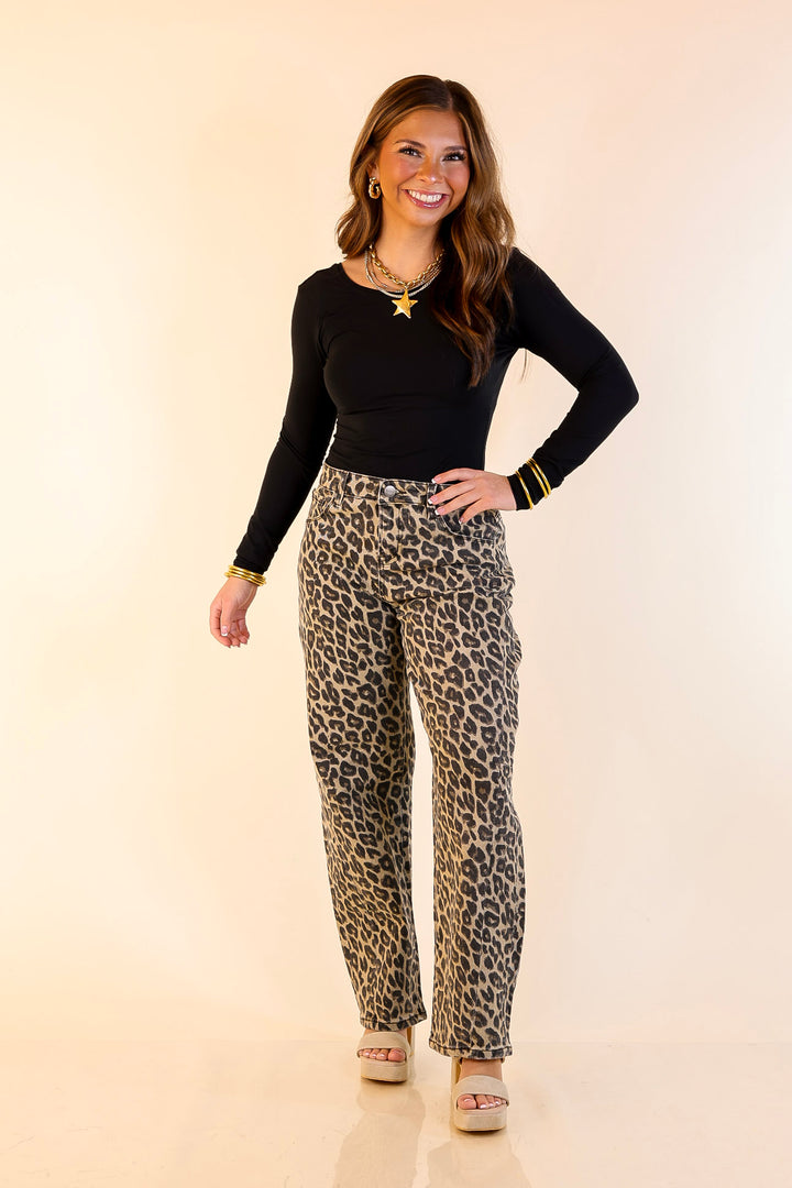 Risen | Bold by Nature Barrel Jean in Cheetah Print