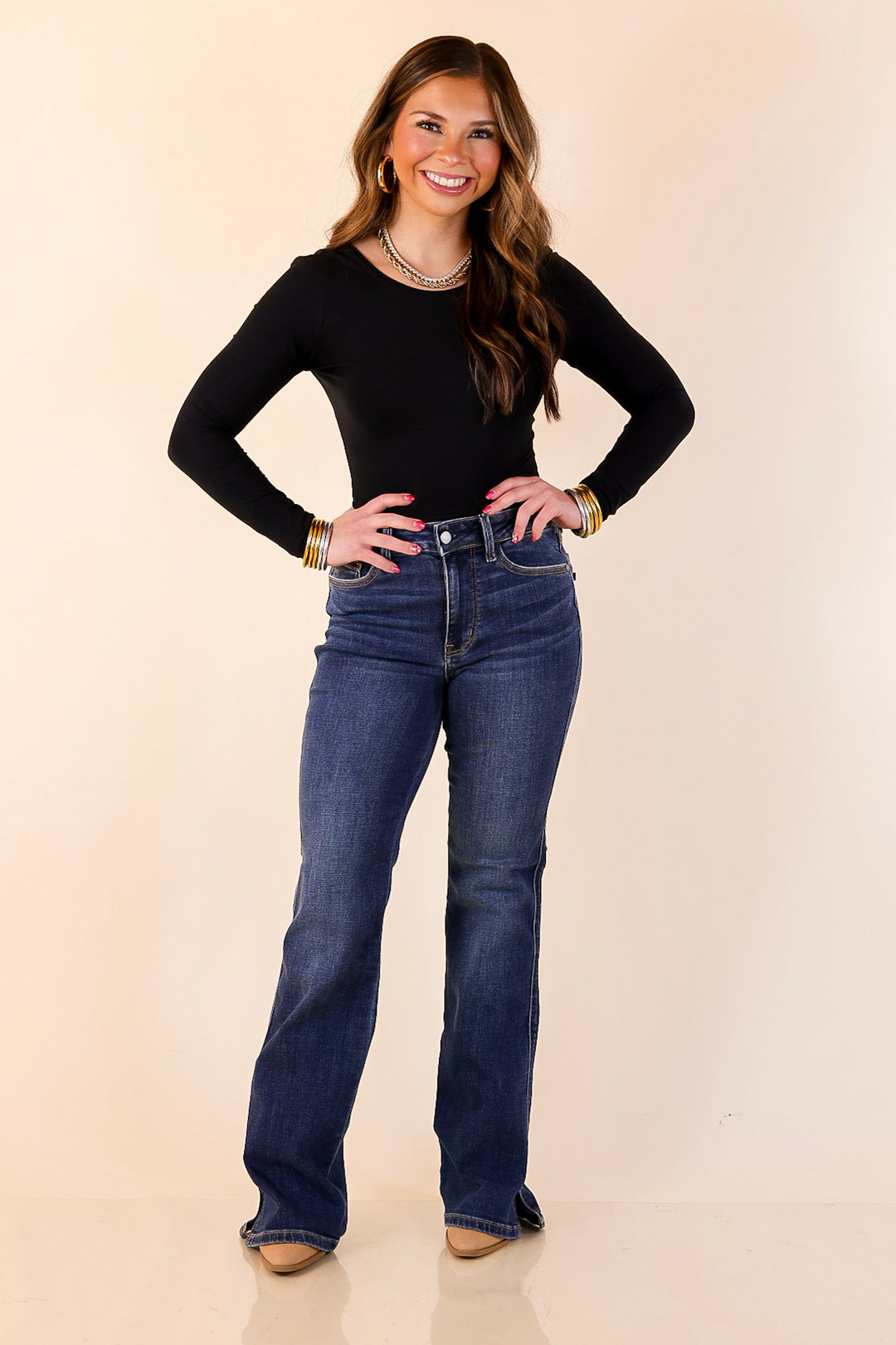 Judy Blue | Style Comes Easy Boot Cut Jeans in Dark Wash