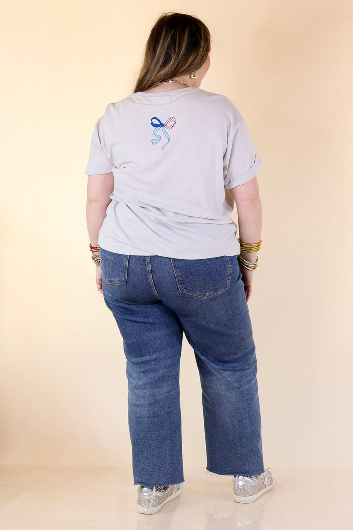 Simply Southern | American Cutie American Flag Bow T-Shirt in Cream