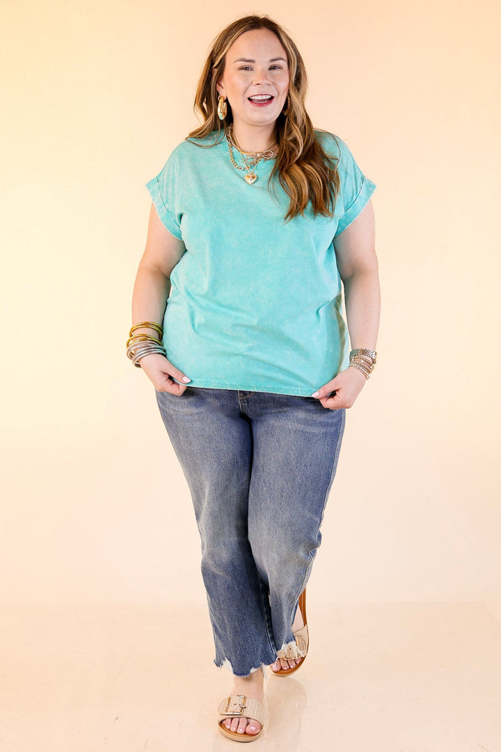 Chic Made Easy Short Sleeve Shirt in Turquoise