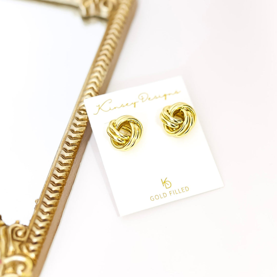 Kinsey Designs | Monkey's Fist Knot Post Earrings in Gold